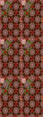 Raster deseni. Küçük çiçekteki sevimli çiçek deseni. Nazik, yaz çiçekleri kahverengi ve kırmızı renklerde. Raster illüstrasyonu.