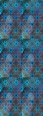 Raster illüstrasyonu. Suluboya çiçekli çiçek deseni. Mavi renkte güzel tekstil.