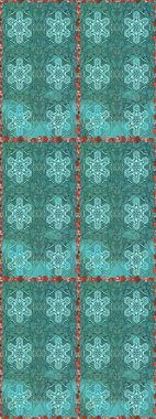 Çiçeklerle kusursuz desen. El çizimi. Mavi ve yeşil renkli çiçekler. Suluboya çizimi.