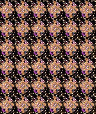 Güzel kumaş deseni. Raster illüstrasyonu. Güzel karalamalı çiçek desenli çizim. Küçük çiçekte sevimli çiçek deseni var..