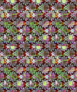 Gri renklerde. Raster illüstrasyonu. Çiçek buketleriyle klasik tarzda eskiz deseni.