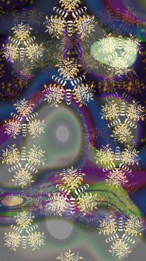 Güzel kumaş deseni. Raster illüstrasyonu. Çiçekler, dallar, bitkiler ve çiçekler. El çizimi.