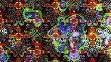 Çizgi çizimi kalıbı. Raster Moda kumaş deseni. Şirin çiçekler..