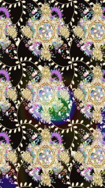 Soyut etnik raster çizim kalıbı. Arkaplan dokusu, duvar kağıdı, çiçek temalı siyah renkler. Kabile sanatı boho baskısı, klasik çiçek arkaplanı.