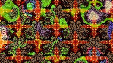 Siyah renkte güzel bir tekstil. Suluboya çiçekli çiçek deseni. Raster illüstrasyonu.