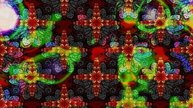 Düz Çiçek Elementleri Tasarımı. Çiçek deseni. Renkli Bahar Teması eskiz kalıbı. Chichi 'nin kumaş kalıbını çiz. Raster illüstrasyonu.