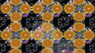 Çiçekli eskiz deseni. Siyah renkli çiçekler. El çizimi. Suluboya çizimi.