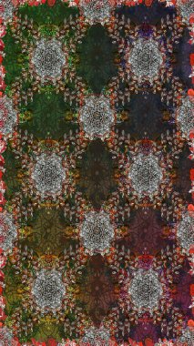 Düz çiçek öğeleri tasarım. Raster. Bahar Tema Dikişsiz desen arka plan rengi.