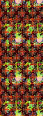 Kahverengi ve siyah renkli güzel bir tekstil. Suluboya çiçekli çiçek deseni. Raster illüstrasyonu.