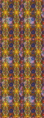 Çiçekler. Soyut etnik raster çizim kalıbı. Vadinin çiçekleri kahverengi renklerde.