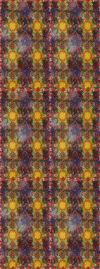 Kahverengi renkte çok kahverengi, zarif küçük çiçekler ve komik böcekler, raster desen, illüstrasyon.