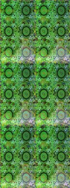 Geleneksel raster ve altın desen. Klasik oryantal desen yeşil renklerden üstündür. Damask pürüzsüz süsü.