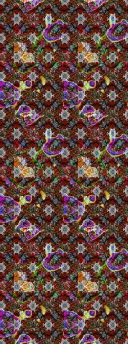 Tekstil için figür. Poster ya da kapak için arka plan. Davetiye ve kartpostal tasarımı için dekoratif çiçek unsurları. Şirin, zarif çiçekler Raster illüstrasyonu. Yapraklı çizim deseni.