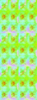 Çiçek süslemeli çizim deseni. Raster illüstrasyonu. Yeşil ve nötr renkte çiçekler.