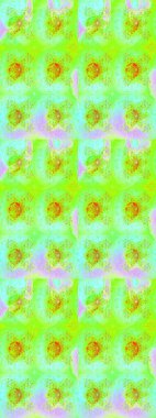 Çiçek süslemeli çizim deseni. Raster illüstrasyonu. Yeşil ve nötr renkte çiçekler.