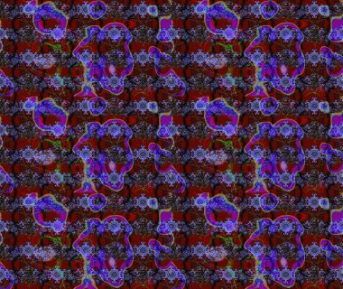 Çiçekli yumuşak bir eskiz şekli. Kahverengi, mor ve kırmızı renklerde bahar çiçekleri. Raster illüstrasyonu. Raster çiçekleri klasik tarzda resmedilir..