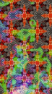 Yatak çarşafları, ceket, paket tasarımı, kumaş ve moda kavramları için tekstil baskısı. Çiçekleri, deniz kabukları, mandalaları ve suluboya efektleriyle donanma geçmişi. Çizim kalıbı etnik tasarım.