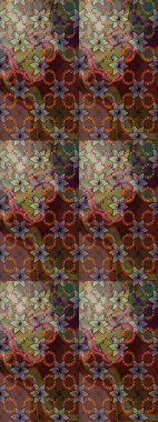 Raster illüstrasyonu. Zentangle soyut çiçekleri. Renkli Bahar Teması eskiz kalıbı. Düz Çiçek Elementleri Tasarımı. Karalama çiçeği. Şirin kumaş deseni.