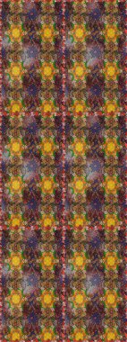 Kahverengi renkte çok kahverengi, zarif küçük çiçekler ve komik böcekler, raster desen, illüstrasyon.