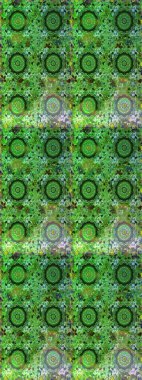 Geleneksel raster ve altın desen. Klasik oryantal desen yeşil renklerden üstündür. Damask pürüzsüz süsü.