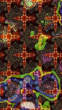 Çiçekli eskiz çizimi. Renkli Yaz Temalı eskiz kalıbı. Kahverengi ve siyah renkli çiçekler. Düz Çiçek Elementleri Tasarımı.