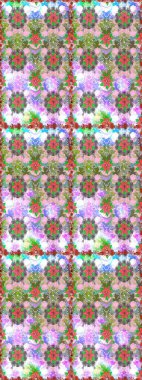 Kusursuz Renksiz Bahar Temalı Kusursuz Arkaplan. Sevimli çiçek raster deseni. Düz Çiçek Elementleri Tasarımı. Tarafsız ve yeşil renkte çiçekler.