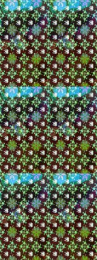 Düz Çiçek Elementleri Tasarımı. Sevimli çiçek raster deseni. Kahverengi renkli çiçekler. Renkli Bahar Teması çizim şablonu.