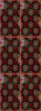 Raster illüstrasyonu. Yumuşak, bahar çiçekleri siyah ve kahverengi renklerde. Patlayan çiçekler soyut olarak yerleştirilmiş. Raster deseni.