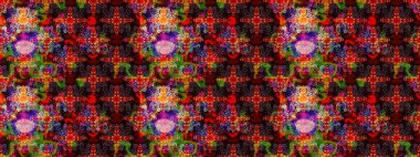 Renkli Bahar Teması eskiz kalıbı. Kahverengi ve siyah renkli çiçekler. Raster illüstrasyonu. Çiçek desenli çizim. Asya tekstil tarzında. Düz Çiçek Elementleri Tasarımı.