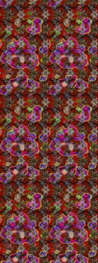 Raster. Renkli Bahar Teması eskiz kalıbı. Düz Çiçek Elementleri Tasarımı.