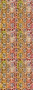 Bej ve kahverengi renklerde bahar çiçekleri. Raster illüstrasyonu. Yaprak ve çiçeklerin suluboya resmi, bej ve kahverengi renklerde pürüzsüz desen.