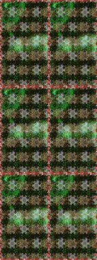 Raster illüstrasyonu. Küçük çiçekli kusursuz yay deseni. Suluboya tarzında gri ve yeşil renkler üzerine.