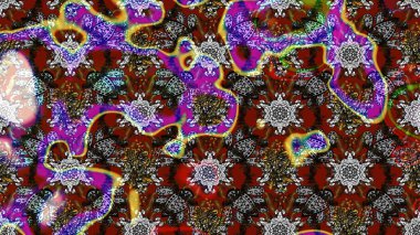 El çizimi Raster çizimi. Parlak elementlerin. Çizim çiçek deseni duvar kağıdı, web sitesi arkaplanı, paket kağıdı, davetiye, broşür, pankart veya web sitesi için kullanılabilir.