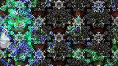 Raster deseni. Raster illüstrasyonu. Küçük çiçekteki sevimli çiçek deseni. Gri ve siyah renkte yaz çiçekleri.