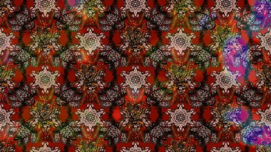 Çiçekler suluboya eskiz deseni. Raster Stili kumaş deseni.