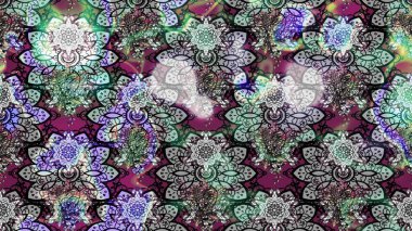 Gri ve nötr renklerde parlak çiçekli halı deseni.