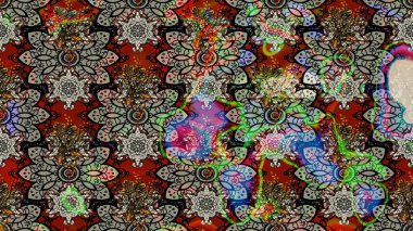 Raster çiçek desenleri çiziyor. Vadinin gri ve nötr renklerinde çiçekleri.