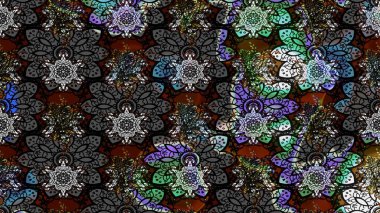 Eski usul. Raster illüstrasyonu. Kumaş, tekstil, duvar kağıdı baskısı için. Tomurcukları çiçek olan sevimli bir çiçek deseni. Eskiz geçmişi. Raster..