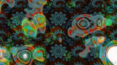 Raster - stok. Mavi ve yeşil çiçekli eskiz deseni, suluboya çiçek deseni, sevimli çiçek, duvar kağıdı, kart veya kumaş için fayanslı.