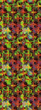 Hediye ambalaj kağıdı, tebrik kartları, posterler ve pankart tasarımı. Raster düz çiçek çizim deseni. Yeşil ve kahverengi renkte çiçekler.