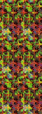 Hediye ambalaj kağıdı, tebrik kartları, posterler ve pankart tasarımı. Raster düz çiçek çizim deseni. Yeşil ve kahverengi renkte çiçekler.