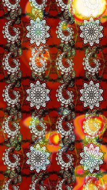 Çiçek arkaplanlı soyut zarafet eskiz deseni. Raster Güzel kumaş deseni.