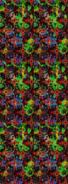 Raster. Güzel suluboya çiçekler, parlak resim ilham verici siyah ve yeşil çiçek desenli eskiz arka plan.