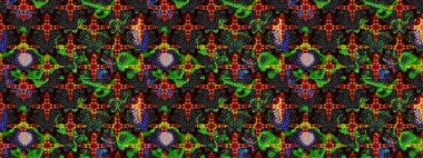 Siyah ve yeşil renkli çiçekler. Elle boyanmış suluboya resim çizimi çiçekler ve bitkiler.