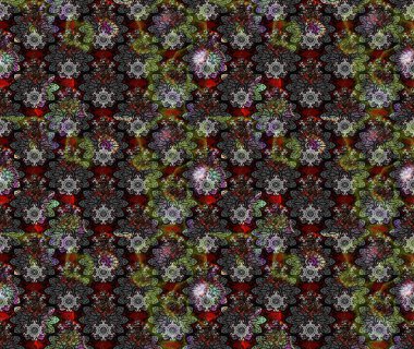 Raster illüstrasyonundaki çiçek desenli çizim. Gri renkli çiçekler.