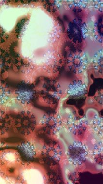 Dallı bahar çiçekleriyle desen, kahverengi renklerle çiçek siluetiyle desen. Raster deseni.