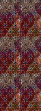 Soyut etnik raster çizim kalıbı. Arkaplan dokusu, duvar kağıdı, kahverengi renkli çiçek teması. Kabile sanatı boho baskısı, klasik çiçek arkaplanı.