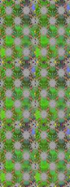 Nazik, narin çiçek arkaplanı. Çiçekli karalama şeklinde Raster çiçek deseni. Yeşil ve gri renkte çiçekler.