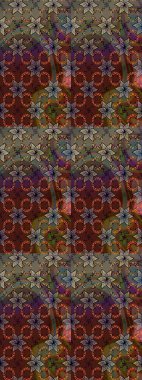 Kahverengi renkli çiçekler. Çiçekli karalama şeklinde Raster çiçek deseni. Yumuşak, bahar çiçekli arka plan.