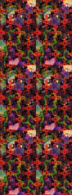 Moda baskıları için zarif bir şablon. Parlak renkli çiçekleri ve siyah ve kahverengi renkte yaprakları olan harika bir çiçek deseni. Halk tarzı. Modern çiçek arkaplanı.